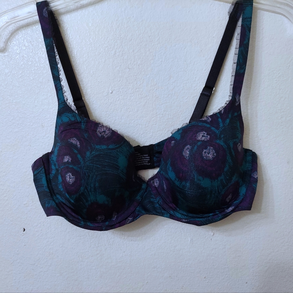 Soma Mimi Demi Bra 36C Peacock Print